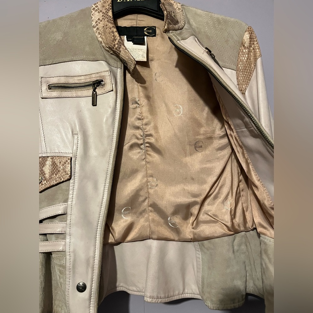 Vintage Just Cavalli Python Skin Leather/Suede Jacket - Picture 4 of 17